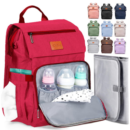 PILLANI Baby Diaper Bag Backpack - Baby Bag for Boys & Girls - Diaper Backpack - Large Travel Diaper Bags w/Changing Pad - Baby Registry Search & Baby Shower Gifts - Newborn Baby Essentials Must Haves